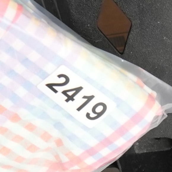 L.L. Bean Seersucker Rainbow Plaid 1/2 Button Shirt Womens XL Short Sleeve - Picture 14 of 14